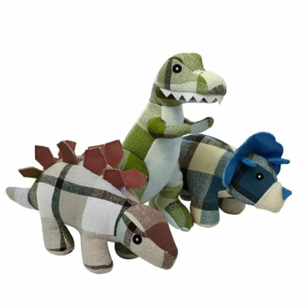 Petpride 9.5 in. Multipets Plaidosaurus Dog Toy, 3PK PE3238231
